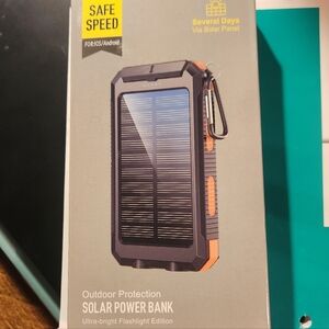 Solar Power Bank - Black and Orange